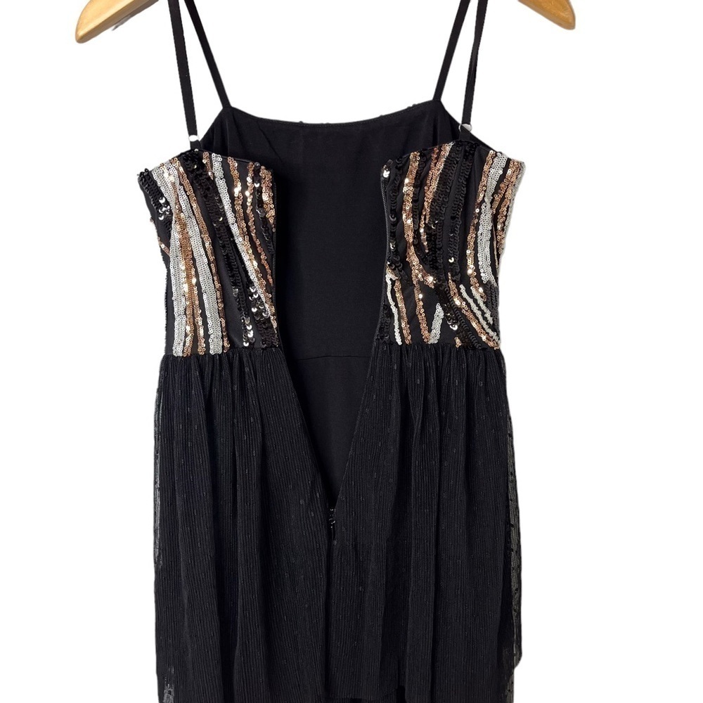 Dress The Population Kady Sequin Tiered Dress Black Size Small Wedding Guest - Picture 9 of 11